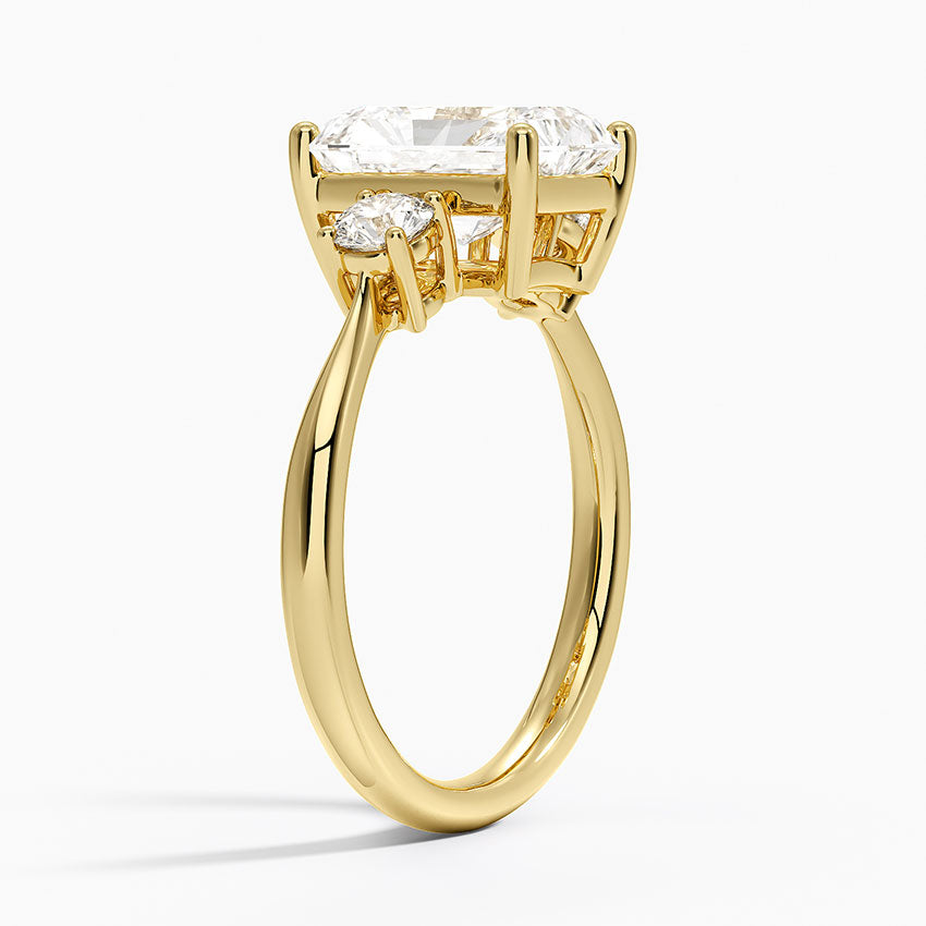 Selene Three Stone Diamond Ring (1/3 ct. tw.) - Radiant Cut Center Stone