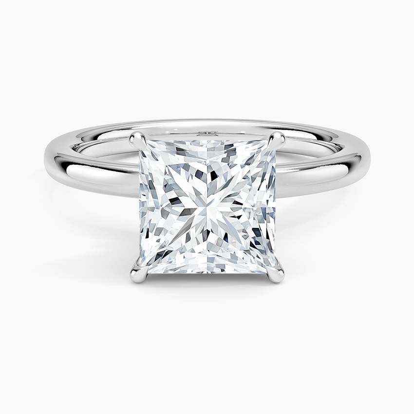 Secret Halo 2mm Diamond Ring - Princess Cut Center Stone