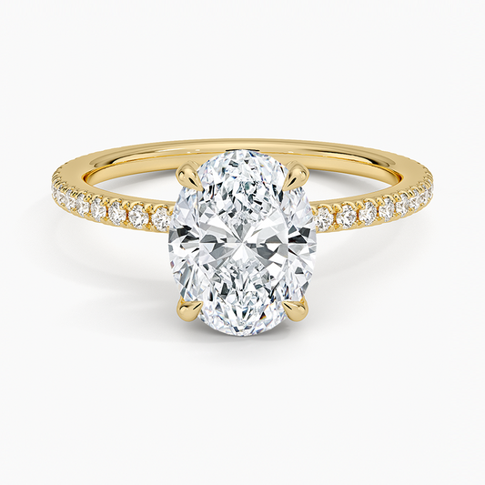 Viviana Three-Quarter Coverage Diamond Ring - Oval Center Stone