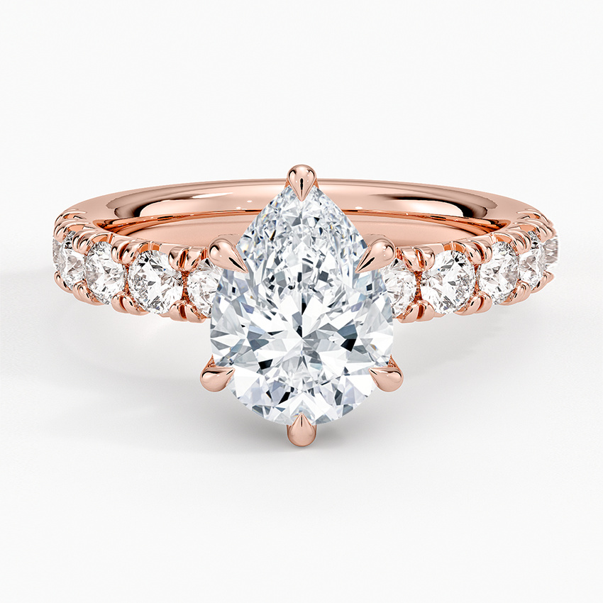 Ellora Half Coverage Diamond Ring - Pear Center Stone