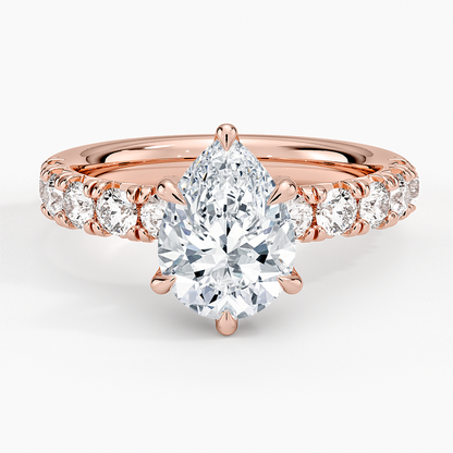 Ellora Half Coverage Diamond Ring - Pear Center Stone
