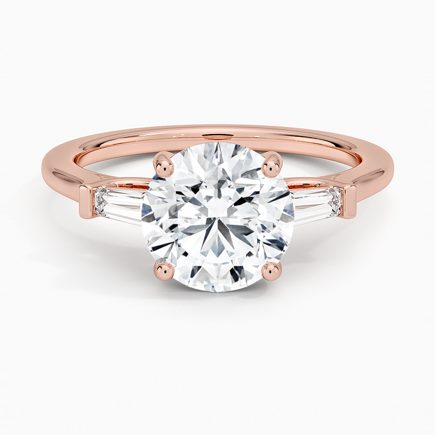 Symphony Perfect Fit Tapered Baguette Diamond Ring - Round Center Stone