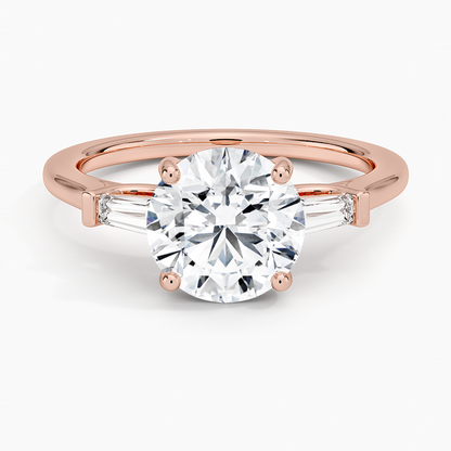 Symphony Perfect Fit Tapered Baguette Diamond Ring - Round Center Stone