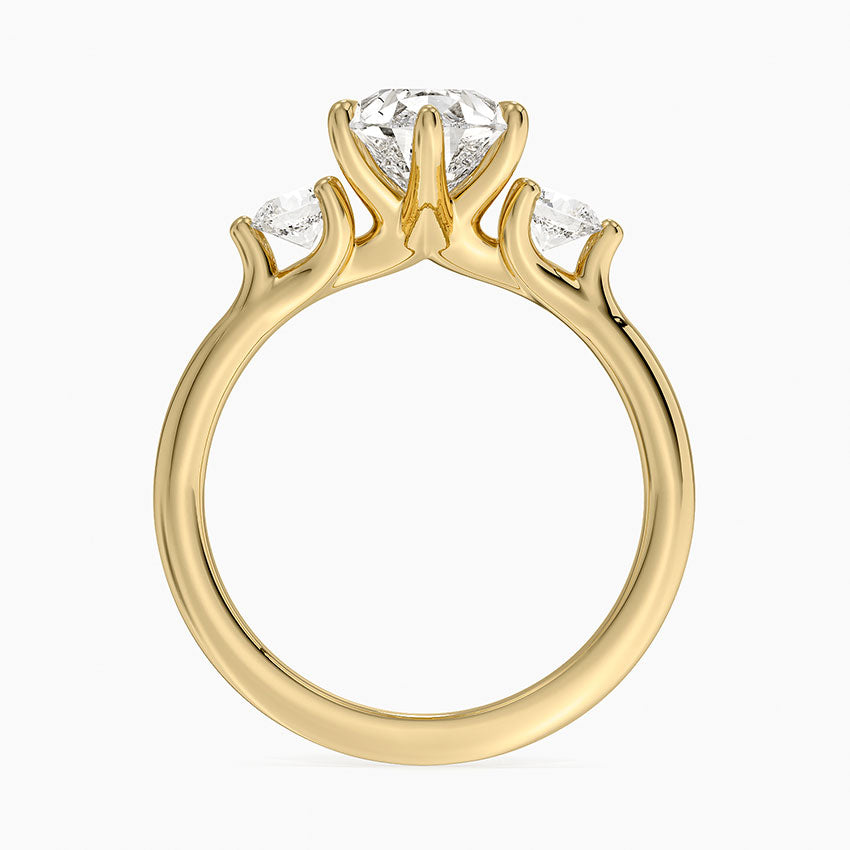 Freesia Three Stone Diamond Ring (1/3 ct. tw.) - Pear Cut Center Stone
