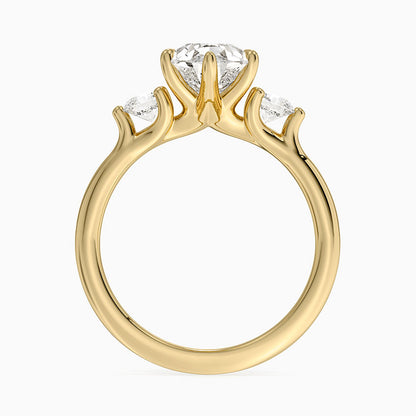 Freesia Three Stone Diamond Ring (1/3 ct. tw.) - Pear Cut Center Stone