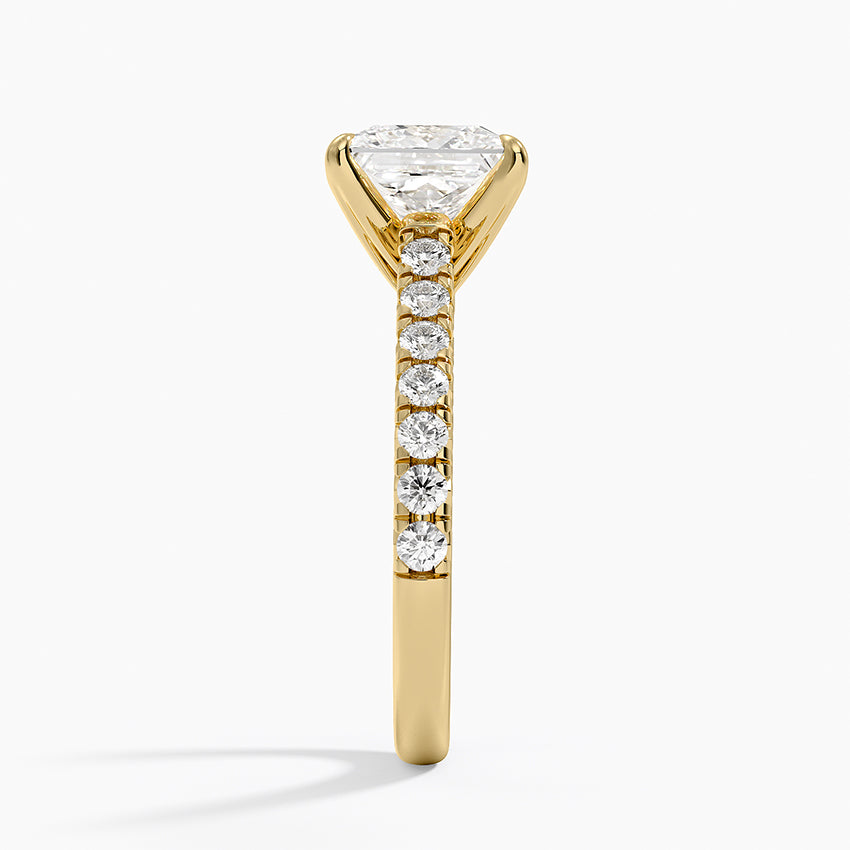 Sienna Half Coverage Diamond Ring - Princess Cut Center Stone