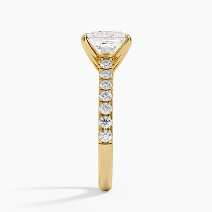 Sienna Half Coverage Diamond Ring - Princess Cut Center Stone