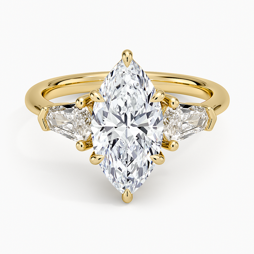 Shield Cut Three Stone Diamond Ring (1/2 ct. tw.) - Marquise Center Stone