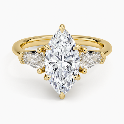 Shield Cut Three Stone Diamond Ring (1/2 ct. tw.) - Marquise Center Stone