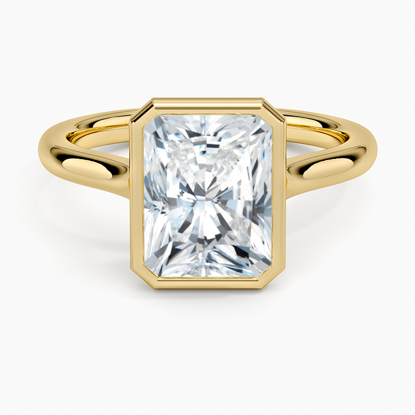 Luna 2mm Bezel Ring - Radiant Cut Center Stone