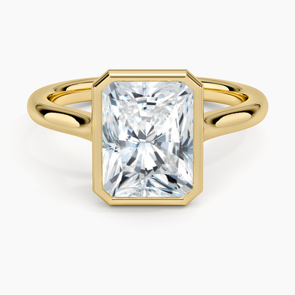 Luna 2mm Bezel Ring - Radiant Cut Center Stone