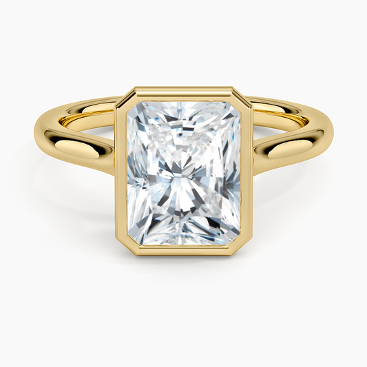 Luna 2mm Bezel Ring - Radiant Cut Center Stone