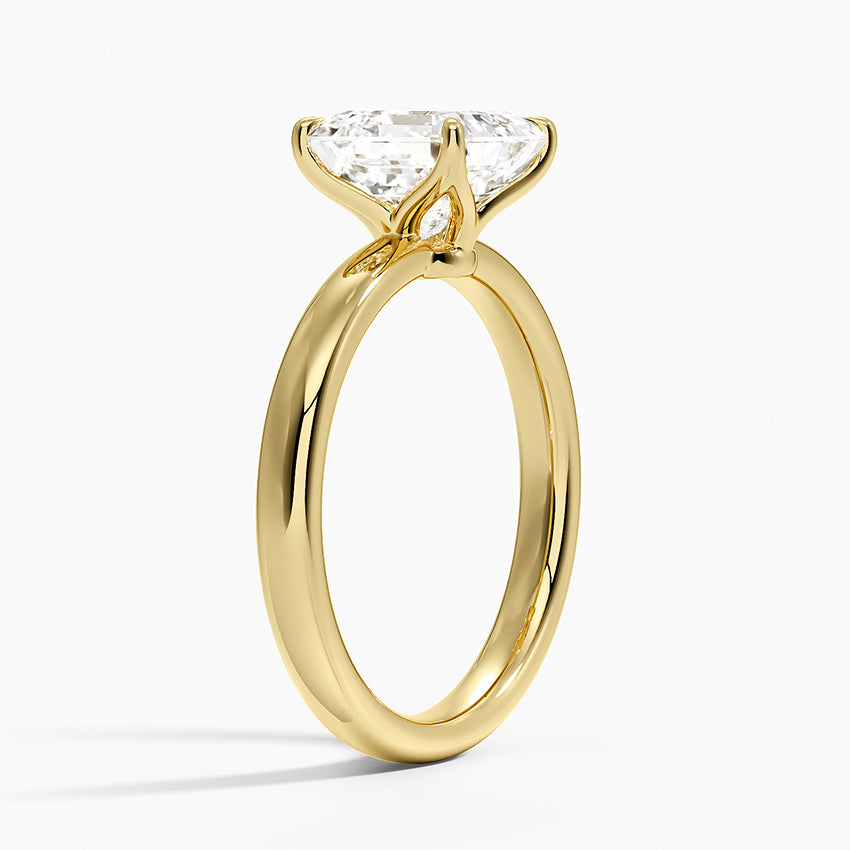 Elodie 2.5mm Solitaire Ring - Asscher Cut Center Stone