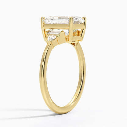 Edie Art Deco Diamond Ring (1/4 ct. tw.) - Emerald Cut Center Stone