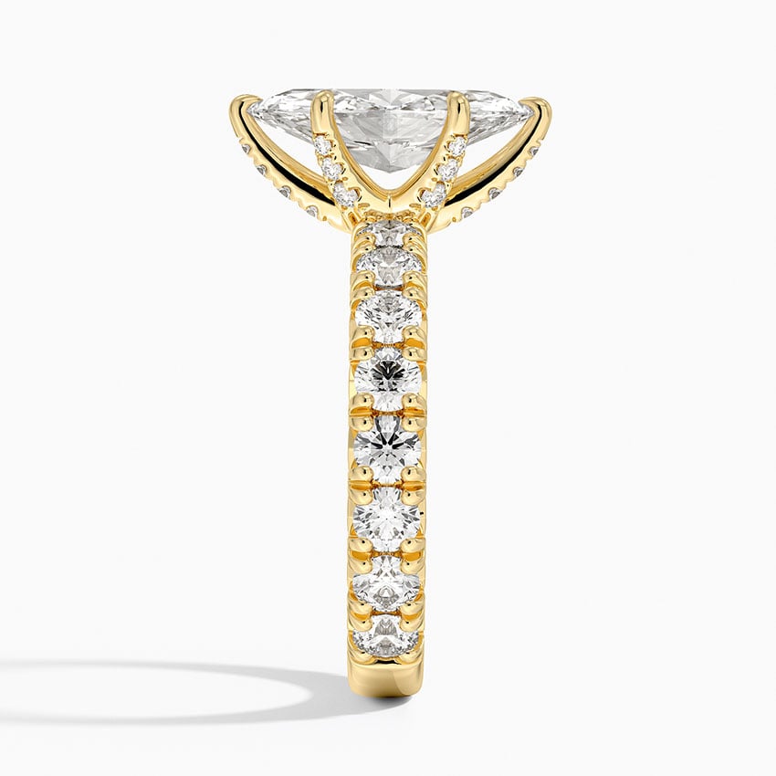 Ellora Three-Quarter Coverage Diamond Ring - Marquise Center Stone