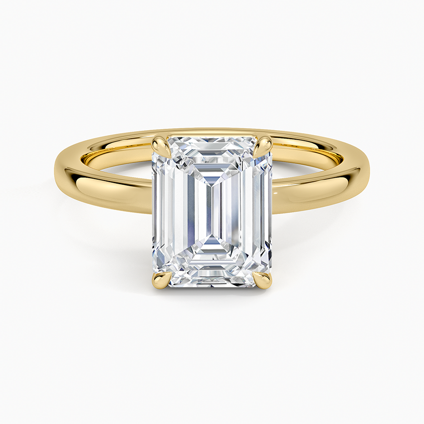 Dara Low-Profile Solitaire Ring - Emerald Cut Center Stone