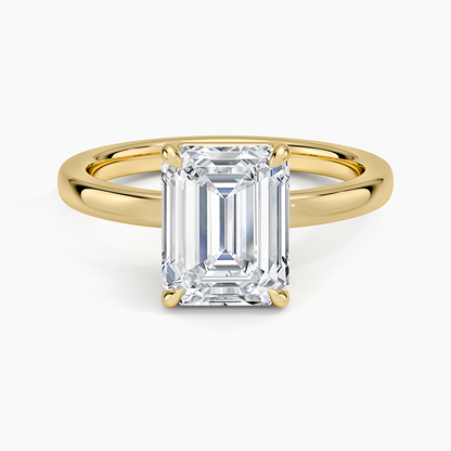 Dara Low-Profile Solitaire Ring - Emerald Cut Center Stone