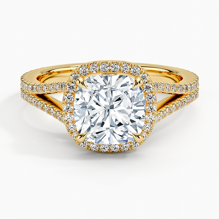 Fortuna Halo Diamond Ring (1/2 ct. tw.) - Cushion Cut Center Stone