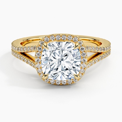 Fortuna Halo Diamond Ring (1/2 ct. tw.) - Cushion Cut Center Stone