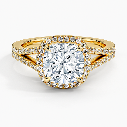 Fortuna Halo Diamond Ring (1/2 ct. tw.) - Cushion Cut Center Stone
