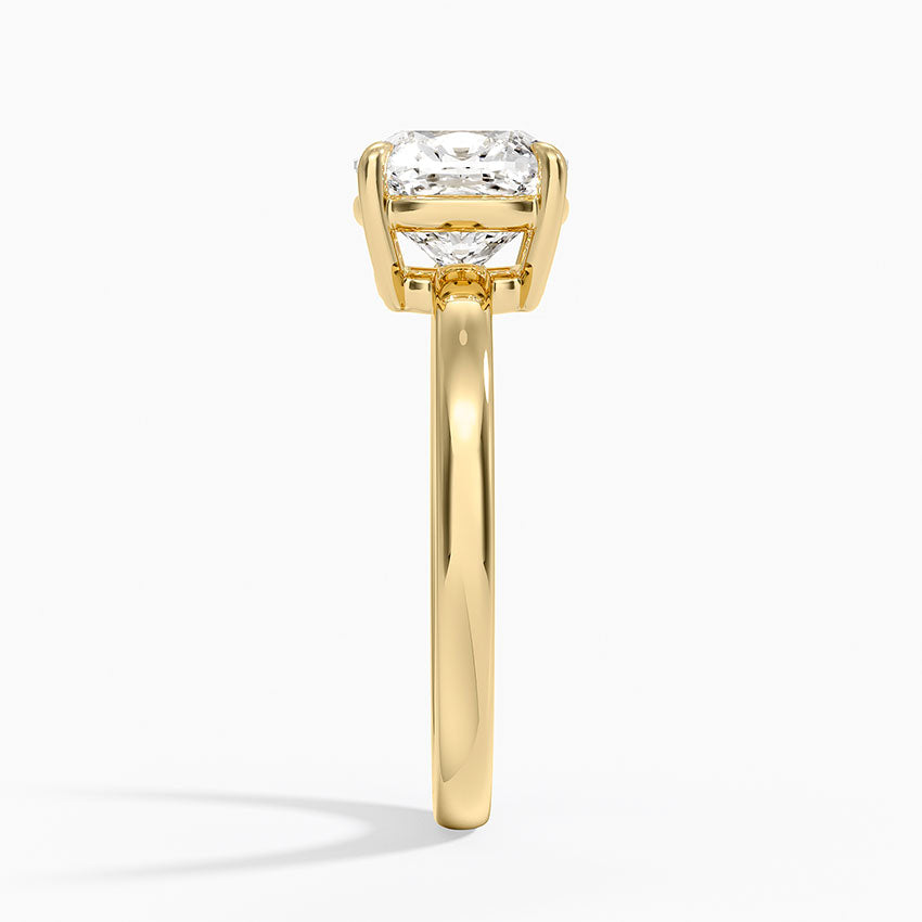 Dara Low-Profile Solitaire Ring - Cushion Cut Center Stone