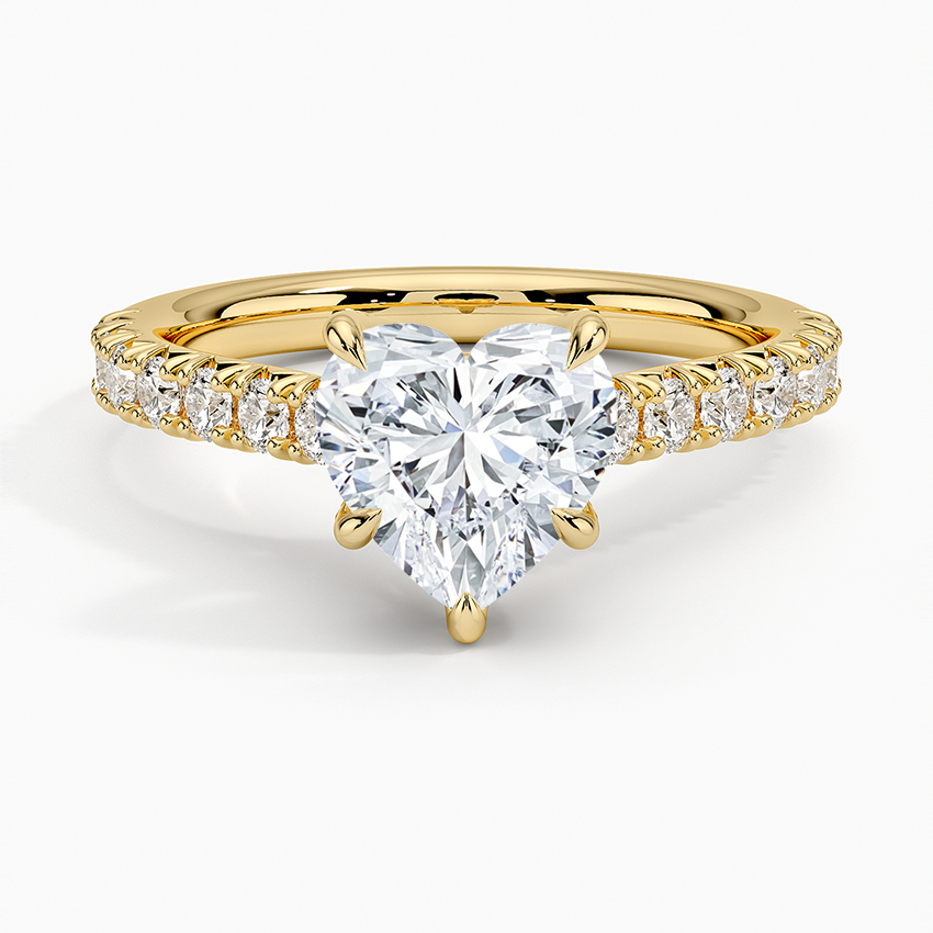 Sienna Half Coverage Hidden Accents Diamond Ring (1/2 ct. tw.) - Heart Cut Center Stone
