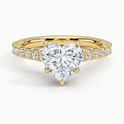 Sienna Half Coverage Hidden Accents Diamond Ring (1/2 ct. tw.) - Heart Cut Center Stone