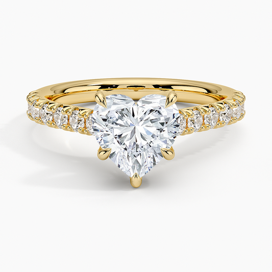 Sienna Half Coverage Hidden Accents Diamond Ring (1/2 ct. tw.) - Heart Cut Center Stone