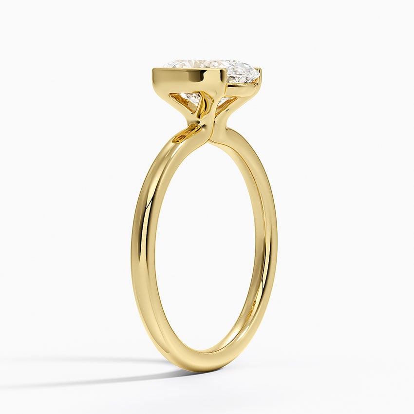 Annika Semi-Bezel Solitaire Ring - Oval Cut Center Stone