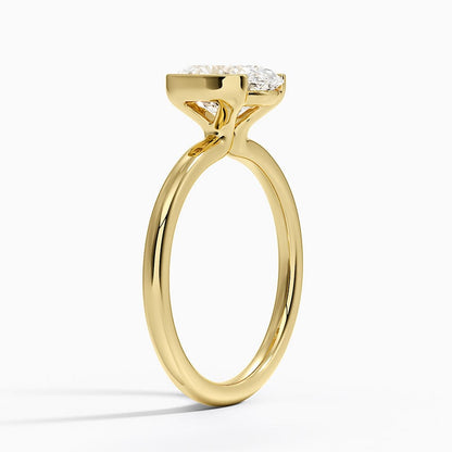 Annika Semi-Bezel Solitaire Ring - Oval Cut Center Stone