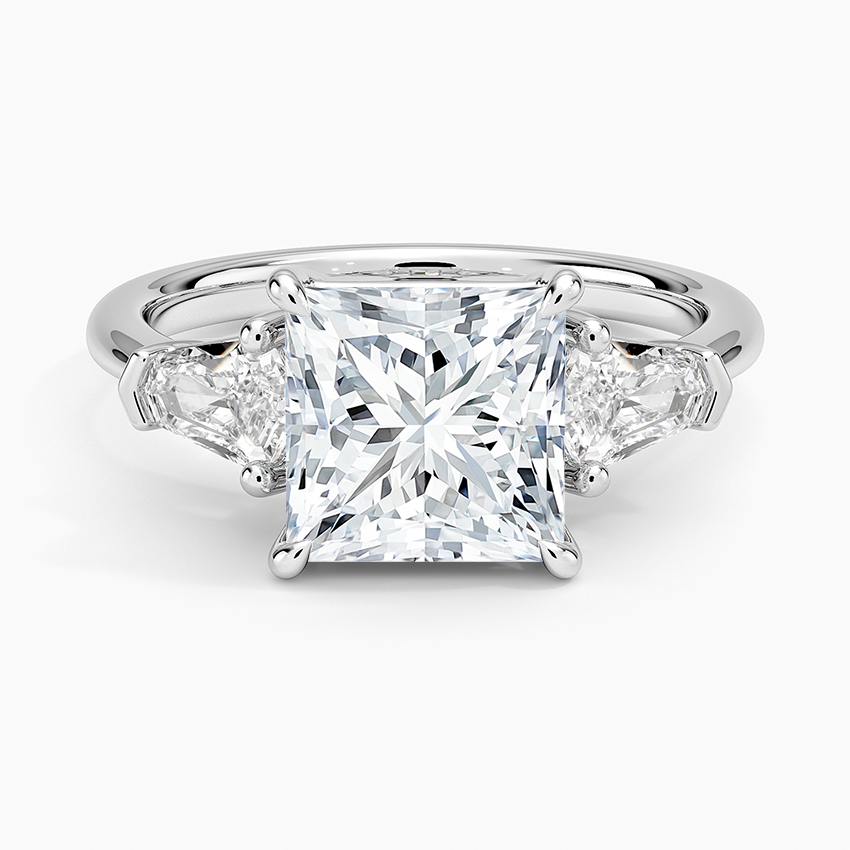 Shield Cut Three Stone Diamond Ring (1/2 ct. tw.) - Princess Cut Center Stone