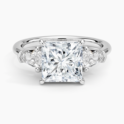 Shield Cut Three Stone Diamond Ring (1/2 ct. tw.) - Princess Cut Center Stone