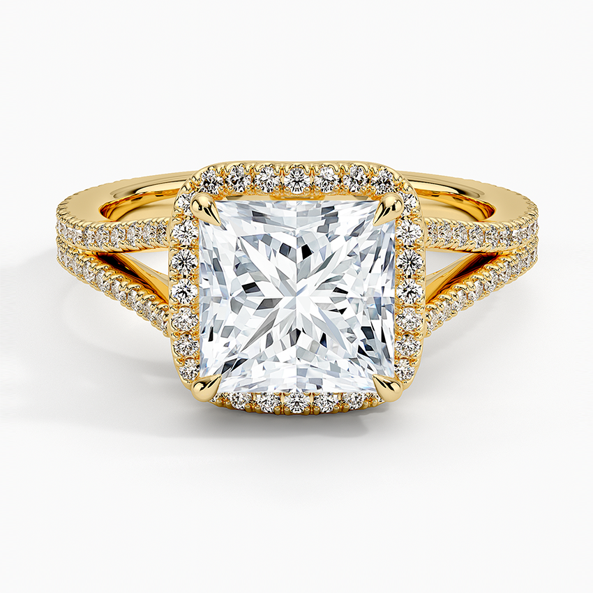 Fortuna Halo Diamond Ring (1/2 ct. tw.) - Princess Cut Center Stone