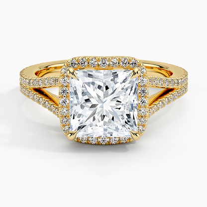 Fortuna Halo Diamond Ring (1/2 ct. tw.) - Princess Cut Center Stone