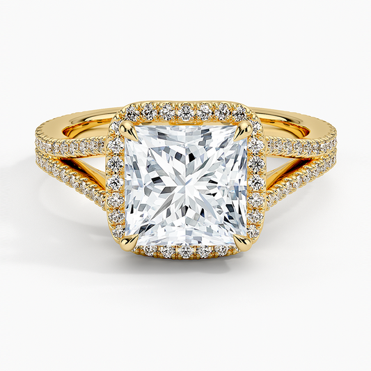 Fortuna Halo Diamond Ring (1/2 ct. tw.) - Princess Cut Center Stone