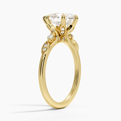 Rochelle Diamond Ring - Pear Center Stone
