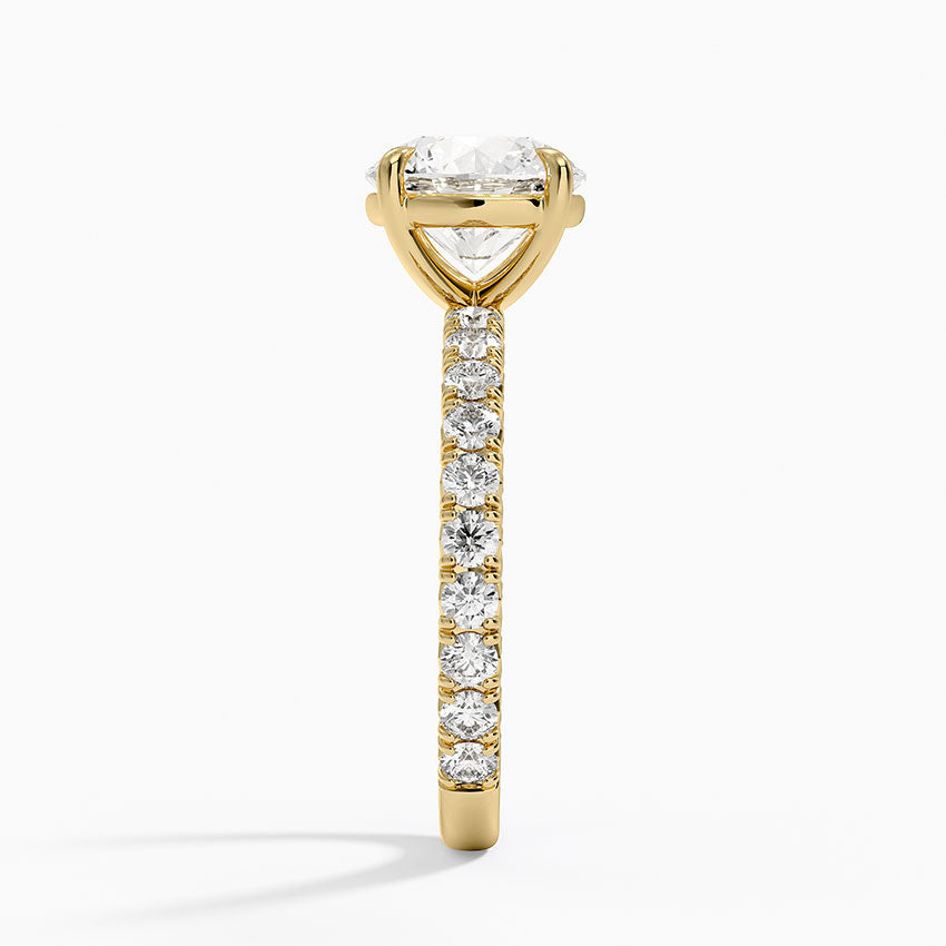 Luxe French Pavé Perfect Fit Diamond Ring (1/2 ct. tw.) - Round Cut Center Stone