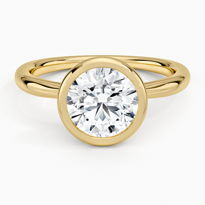 Freesia Bezel Solitaire Ring - Round Center Stone