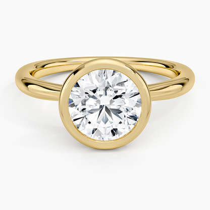 Freesia Bezel Solitaire Ring - Round Center Stone