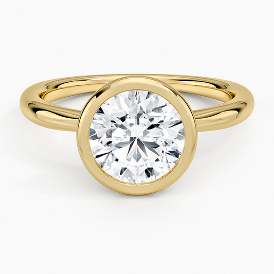 Freesia Bezel Solitaire Ring - Round Center Stone