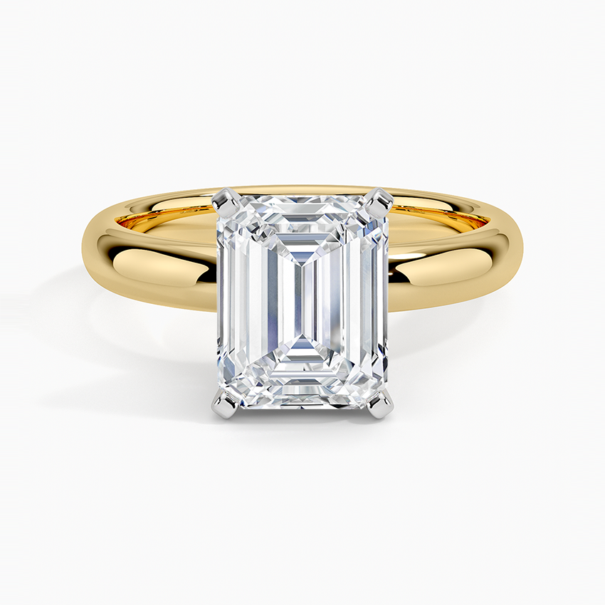 Comfort Fit 3mm Ring - Emerald Cut Center Stone