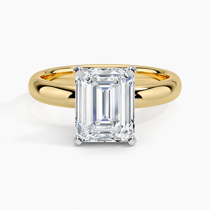 Comfort Fit 3mm Ring - Emerald Cut Center Stone