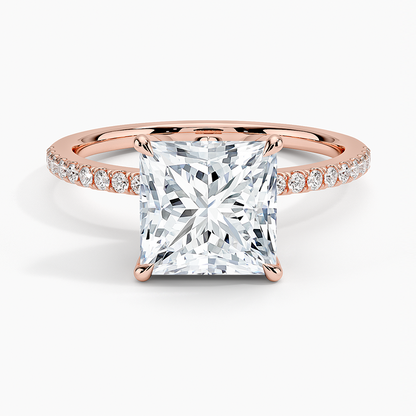 Luxe Petal Diamond Ring - Princess Cut Center Stone