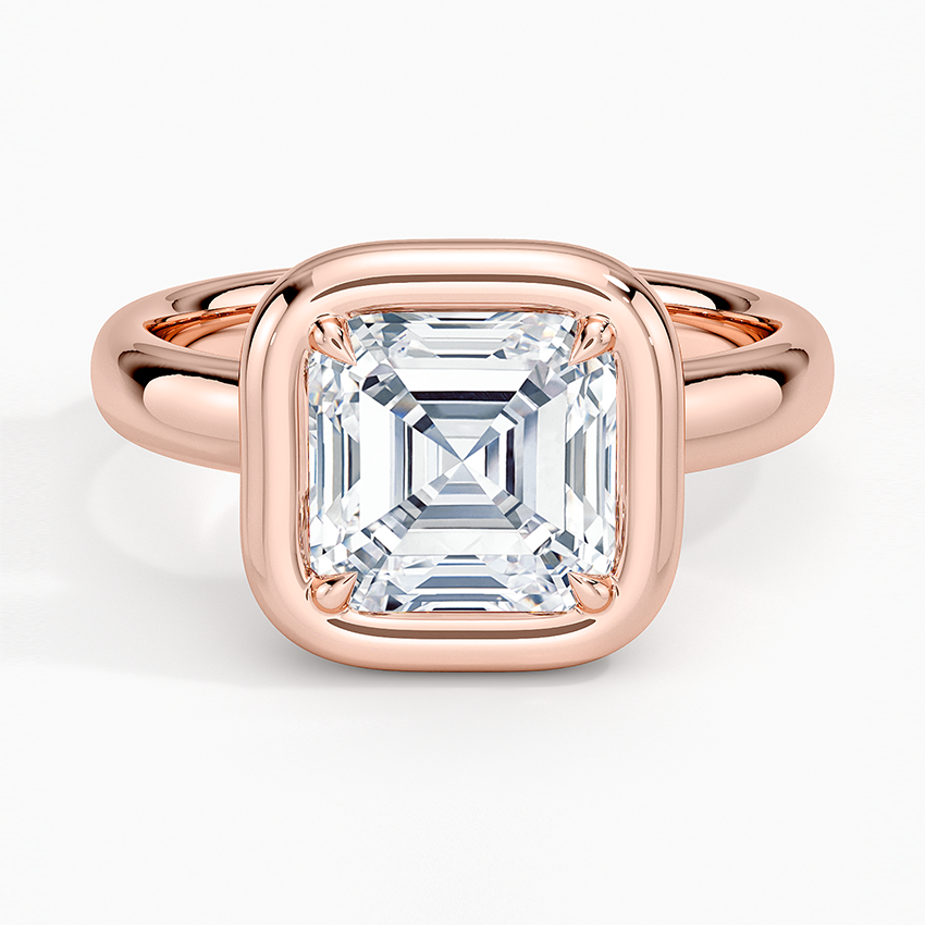 Andrea Bezel Prong Ring - Asscher Cut Center Stone