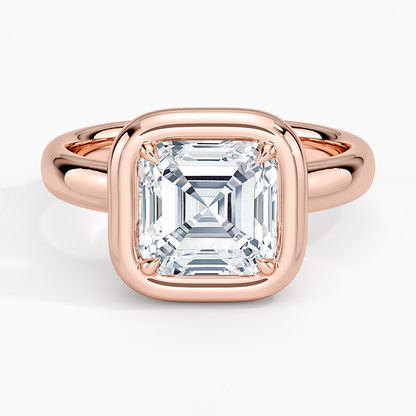 Andrea Bezel Prong Ring - Asscher Cut Center Stone