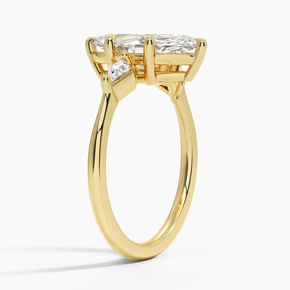Cometa Three Stone Diamond Ring - Marquise Center Stone