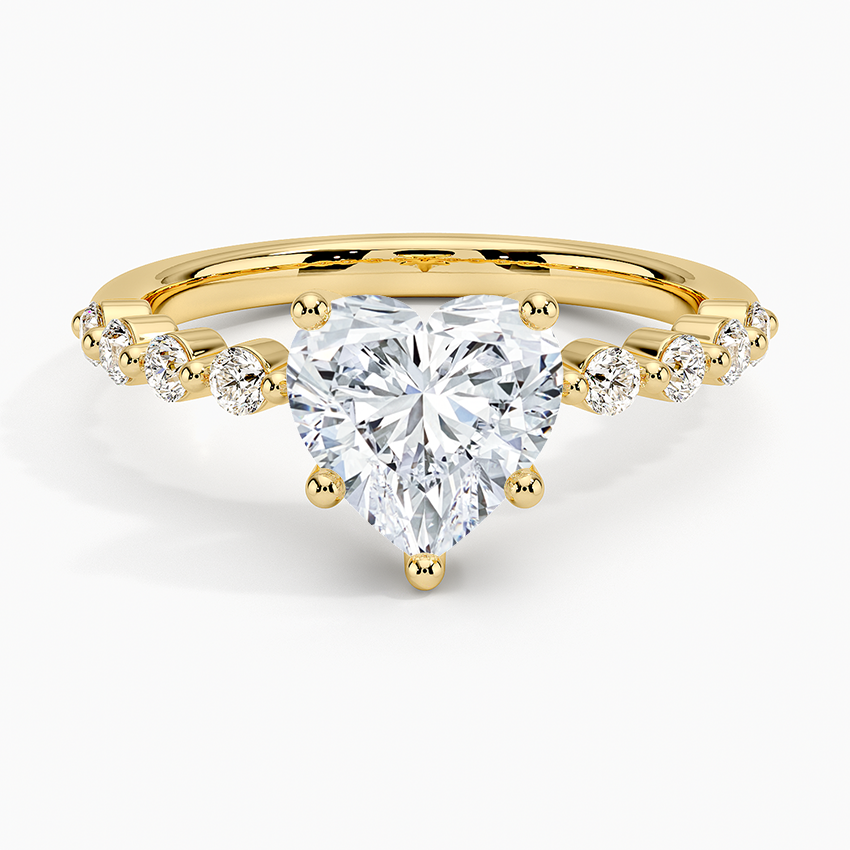 Marseille Half Coverage Diamond Ring (1/4 ct. tw.) - Heart Cut Center Stone