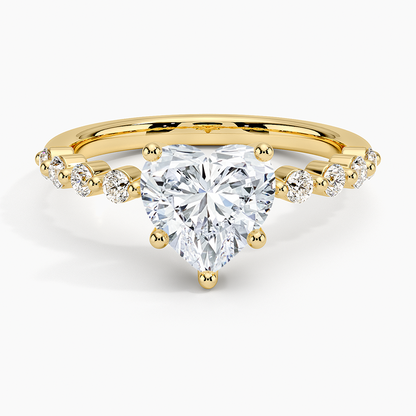 Marseille Half Coverage Diamond Ring (1/4 ct. tw.) - Heart Cut Center Stone