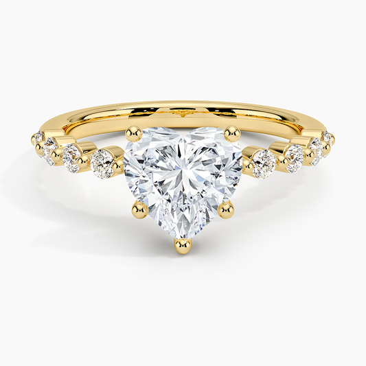 Marseille Half Coverage Diamond Ring (1/4 ct. tw.) - Heart Cut Center Stone