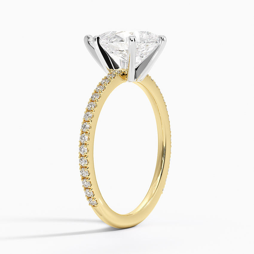 Ballad Three-Quarter Coverage Diamond Ring (1/4 ct. tw.) - Pear Center Stone